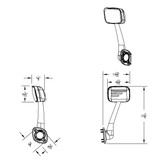 Chrome Hood Mirror Assembly With Sequential LED Turn Signal For 2008-2017 Freightliner Cascadia