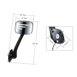 Chrome Hood Mirror Assembly With Sequential LED Turn Signal For 2008-2017 Freightliner Cascadia