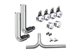 6-inch Exhaust Kit for Peterbilt with Reduced Picket Elbows, Clamps, and Y Pipe