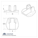 International Hood Latch Base Cover - Bottom Cab Side (Card of 2)