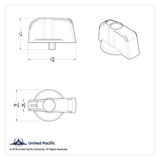 A/C Knob For Freightliner (Older Model) With Color Crystal