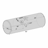 BESTfit Aluminum Fuel Tank 120 Gallon- 24.5 X 60 Inch- Front Fill W/ Center Manifold For Kenworth T300, T600, T800