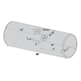 BESTfit Aluminum Fuel Tank 120 Gallon- 24.5 X 60 Inch- Front Fill W/ Center Manifold For Kenworth T300, T600, T800