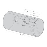 BESTfit Aluminum Fuel Tank 150 Gallon- 26 X 70.5 Inch- Rear Fill For International 9200, 9300, 9400, 9670