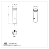2-1/4" Long Aluminum Toggle Switch Extension With Color Crystal For Kenworth