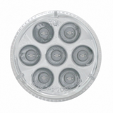 7 LED 2" Round Light (Clearance/Marker) - Red LED/Clear Lens