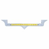 Chrome Hood Emblem Trim With 14 LED Light Bar For Kenworth - Amber LED/Chrome Lens