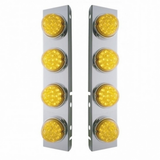 SS Front Air Cleaner Bracket With 8X 17 LED Dual Function Clear Style Reflector Lights For Peterbilt