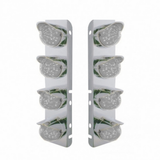 Stainless Front Air Cleaner Bracket With 8X 17 LED Watermelon Lights For Peterbilt