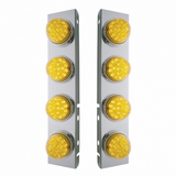 Stainless Front Air Cleaner Bracket With 8X 17 LED Clear Style Reflector Lights For Peterbilt