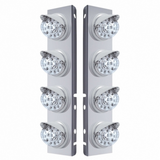 Stainless Front Air Cleaner Bracket With 8X 17 LED Clear Style Reflector Lights For Peterbilt