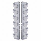 Stainless Front Air Cleaner Bracket With 12X 17 LED Dual Function Watermelon Lights For Peterbilt