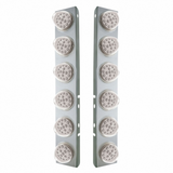 Stainless Front Air Cleaner Bracket With 12X 17 LED Clear Style Reflector Lights For Peterbilt