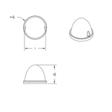 17 LED Dual Function Watermelon Flush Mount Kit With Low Profile Bezel - Red LED/Clear Lens