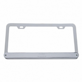 Chrome License Plate Frame With 14 LED 12" Light Bar - Amber LED/Chrome Lens