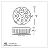 9 LED 2.5" Round Pure Reflector Light Kit (Clearance/Marker) - Amber LED/Amber Lens