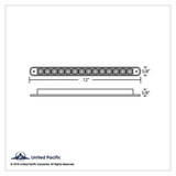 14 LED 12" Auxiliary strip Light - Red LED/Chrome Lens