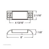 13 LED Reflector Rectangular Light (Clearance/Marker) - Red LED/Red Lens