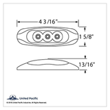 3 LED Reflector Light (Clearance/Marker) - Amber LED/Amber Lens