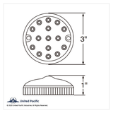 15 LED 3" Reflector Series 4 Light Only For Double Face Light Housing - Amber LED/Amber Lens (Bulk)