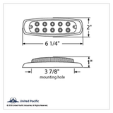 10 LED Reflector Rectangular Clearance/Marker Light - Amber LED/Amber Lens