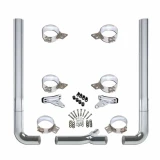 Vendetta 7 Inch Chrome Plated Stainless Exhaust Kit, 1 Pc W/Long Drop Elbows For Peterbilt 378, 379 & 389 Glider 1994-2023