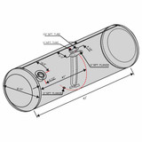 BESTfit Aluminum Fuel Tank 150 Gallon- 23 X 87 Inch- Rear Fill W/ New Style Manifold For Peterbilt