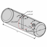 BESTfit Aluminum Fuel Tank 150 Gallon- 23 X 87 Inch- Rear Fill W/ New Style Manifold For Peterbilt