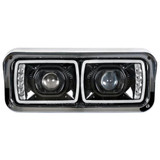 BESTfit 4 X 6 Inch High Power LED Projection Headlight W/ Turn Signal & Position Light Bar Driver/Passenger Side For Freightliner, Kenworth, Peterbilt & Western Star