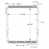 BESTfit PTR 2 Row Radiator W/ Oil Cooler, Frame & Passenger Side Outlet For Freightliner Coronado