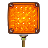 52 LED Single Stud Double Face Turn Signal Light - Amber & Red LED