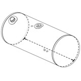 BESTfit Aluminum Fuel Tank 120 Gallon- 22 X 74 Inch- Front Fill For Kenworth T300 & T450 Driver/Passenger