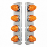SS Front Air Cleaner Bracket With 8X 19 LED Beehive Lights & Visors For Peterbilt
