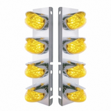 SS Front Air Cleaner Bracket With 8X 19 LED Beehive Lights & Visors For Peterbilt