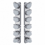 SS Front Air Cleaner Bracket With 12X 19 LED Reflector Lights & Visors For Peterbilt