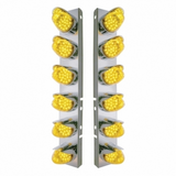 SS Front Air Cleaner Bracket With 12X 19 LED Reflector Lights & Visors For Peterbilt