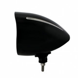 Black "Billet" Style Groove Headlight With Visor H4 Bulb With 34 White LED