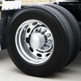 Dome Rear Axle Cover With 1-1/2" Push-On Standard Nut Covers - Chrome