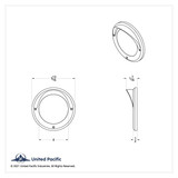 4" Chrome Mirror Bezel with Visor for Round LED Lights - Show Use