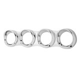 Chrome 4 Gauge Cluster Bezel w/ Visor - 2006+ Peterbilt Horizontal