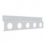 Stainless Top Mud Flap Plate - Five 2" Light Cutout