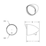 Chrome Chopper Headlight Housing w/ Smooth Visor - Billet Style