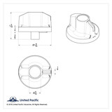 Kenworth A/C Control Knob Chrome - Indented Style 2002-2005