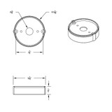 Chrome LED Light Flush Mount Base For Grakon 1000 Style Lights (Bulk)
