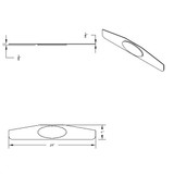 4" X 24" Chrome Bottom Mud Flap Weight With Oval Tennessee Flag Emblem