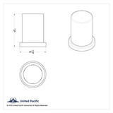 1-3/16" x 2-1/8" International Chrome Hulk Bolt Cover (Bulk)