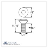 Chrome Window Crank Screw - 7/16" Threaded Stem for Semi Trucks