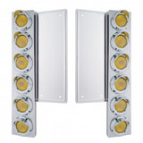 Freightliner Front Air Cleaner Kit 12 LED Lights Chrome Visor