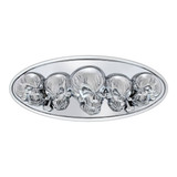 Chrome Die Cast Oval Emblem - 3D Skull