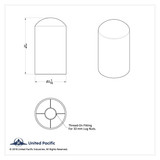 33mm X 3-3/4" Matte Black Dome Nut Cover - Thread-On (Bulk)